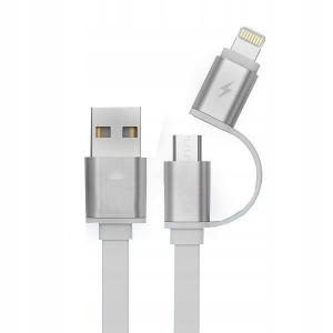 KABEL PRZEWÓD 2IN1 MICRO USB LIGHTING IPHONE 100CM