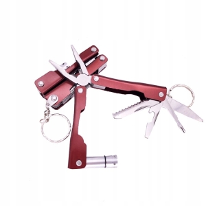 MINI MULTITOOL BRELOK KOMBINERKI 8 W 1 LATARKA NÓŻ