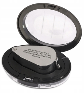 LUPA JUBILERSKA SKŁADANA 40X 25MM LED UV ETUI