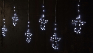 LAMPKI CHOINKOWE 160 ANIOŁKI ANIOŁY BIAŁY ZIMNY