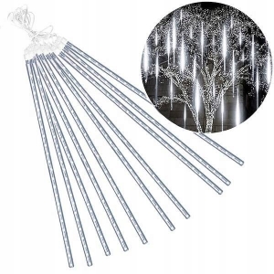 LAMPKI CHOINKOWE SOPLE 80CM LED BIAŁY ZIMNY ŚNIEG