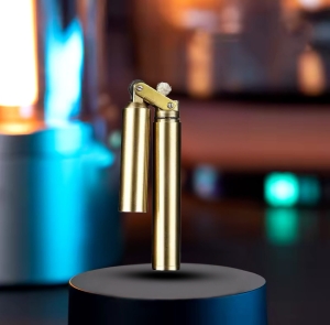 Zapalniczka retro składana złota