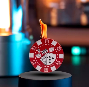 ZAPALNICZKA ŻETON DO POKERA PŁOMIENIOWA GAZOWA