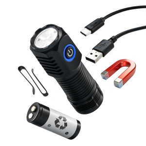 Mini latarka LED Magnes i klips do mocowania 