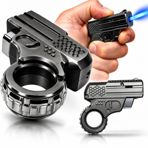 ZAPALNICZKA ŻAROWA PISTOLET ANTYSTRESOWY SPINNER METALOWA PIERŚCIEŃ PREZENT