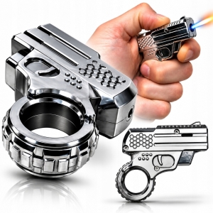 ZAPALNICZKA ŻAROWA PISTOLET ANTYSTRESOWY SPINNER METALOWA PIERŚCIEŃ PREZENT